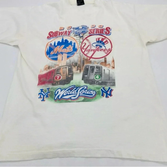 Vintage Subway Series 2000 Single Stitch MLB Baseball Mets Yankees Size XL - Picture 2 of 7